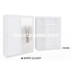 Sliding Doors Wardrobe  Size 120 - Garvani ELTON SLD 150 WG / White Glossy